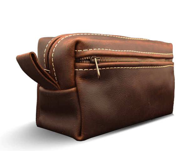 Shop Leather Toiletry Bags in Cognac